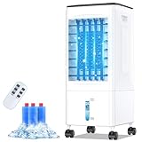 Klimaanlage Mobile Klimagerät Luftkühler mit Wasserkühlung Klimaanlage Ohne Abluftschlauch 60W Ventilator...