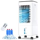 Klimaanlage Mobile Klimagerät Luftkühler mit Wasserkühlung Klimaanlage Ohne Abluftschlauch 60W Ventilator...