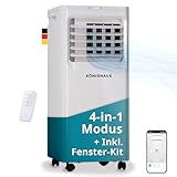 Könighaus Smarte Mobile Klimaanlage | Schnell & Effizient (A) | 4-in-1: Kühlung + Entfeuchter + Ventilator +...