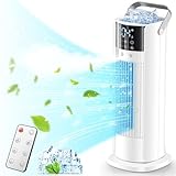 Klimaanlage Mobil, Luftkühler Ventilator mit Wasserkühlung, Klimagerät Luftbefeuchter mit Fernbedienung,...