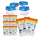 BigDean 4x Luftentfeuchter Feuchtigkeits-Stopper mit 8 x 400g Nachfüll-Beutel Granulat –...