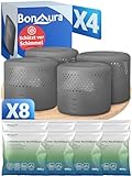 BonAura® 4x Luftentfeuchter ohne Strom + 8x 400g Luftenfeuchter Nachfüllpack - Raumentfeuchter bis 40m²...